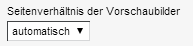Listenoptionen Bildergalerie - Seitenverhältnis der Vorschaubilder