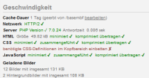Weblication® Siteinfo - Geschwindigkeit