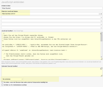 Konfiguration JS