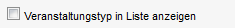 Listenoption für Veranstaltungskalender - Veranstaltungstyp