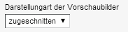 Listenoptionen Bildergalerie - Darstellungsart der Vorschaubilder
