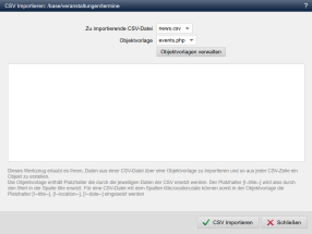 CSV Importieren Maske