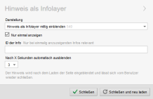 Inhaltsbox Optionen über CSS-Only Hauptvariante mit Untervarianten