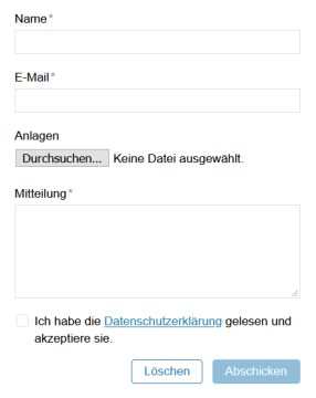 Formular mit Dateianlage / Attachement