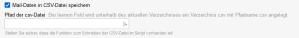 Formulareinstellungen - Mail-Daten speichern