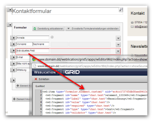 Quelltext eines individuellen Formularelementes