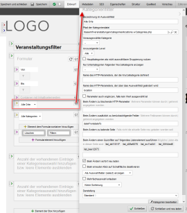 Strukturelement Kategorienfilter