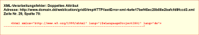 Firefox: Fehlerhinweise nach Klick auf "Open XML"