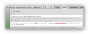 Metadaten Bearbeitung - Zeichenanzahl/Länge in Ordnung