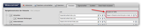 Navigationsbearbeitung - Vorschauseite zu einem Navigationspunkt