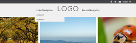 Hauptnavigation getrennt, Logo mittig