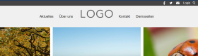 Hauptnavigation getrennt, Logo mittig