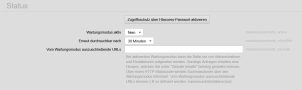 Projektkonfiguration - Status