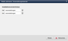 Weblic® aktivieren - Installationsverzeichnisse