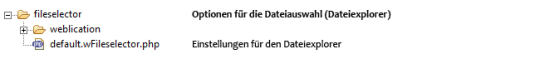 Verzeichnisstruktur des fileselector-Verzeichnisses
