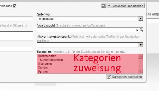 Dateibearbeitung - Kategorien zuweisen