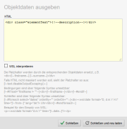 Objektdaten ausgeben - Beispiel description