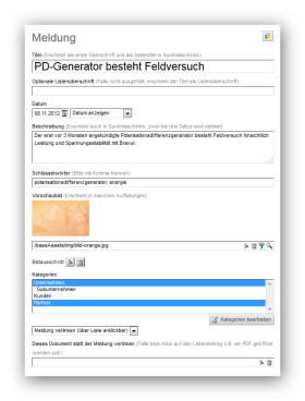 Pflegemaske für Objektdaten aus der Dokumentenerweiterung wd:extension